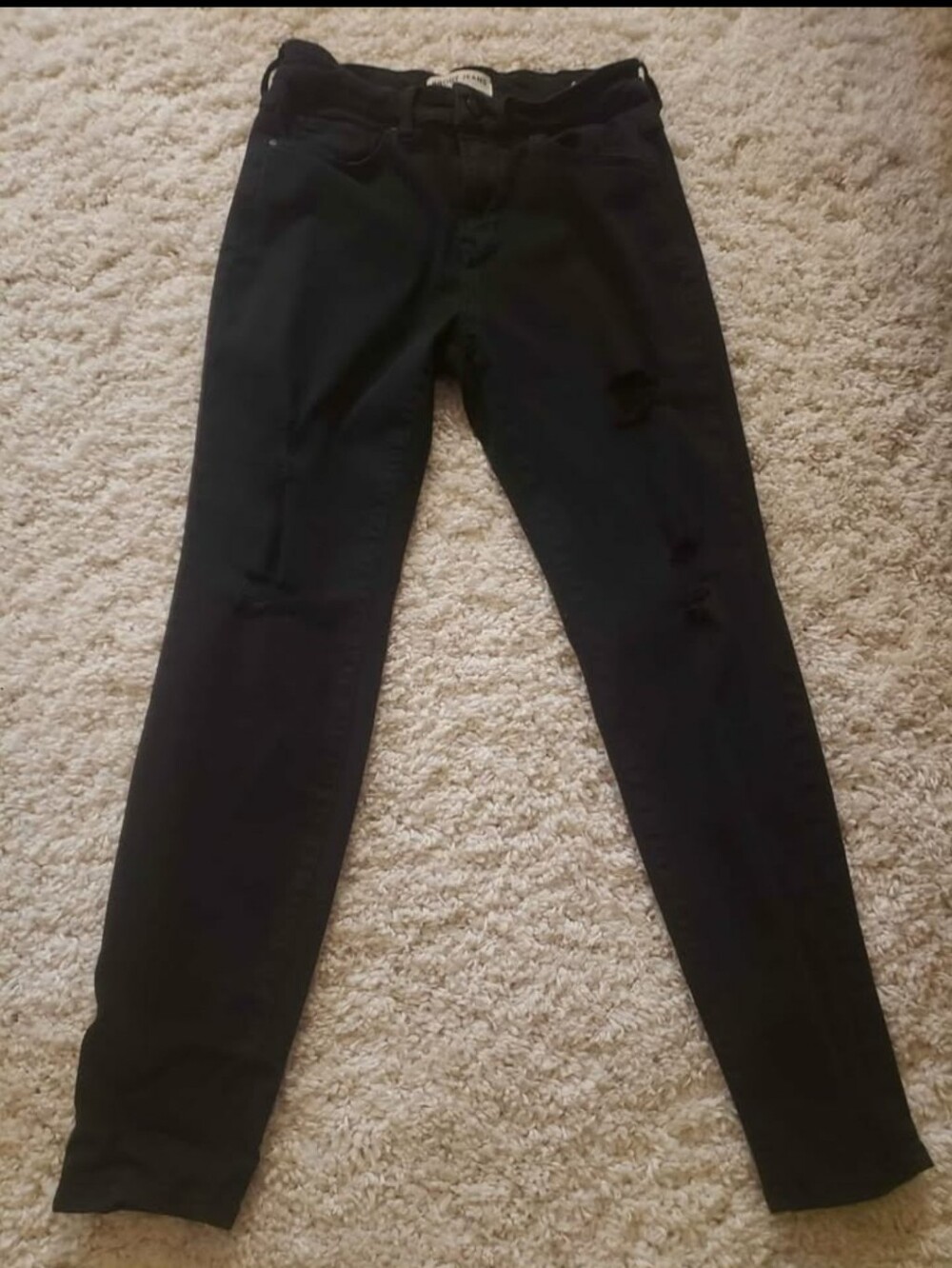 Women’s Black Skinny Ripped Jeans - Stretch Denim